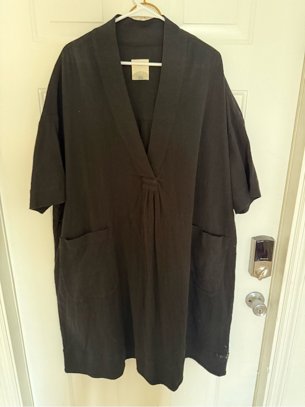 Relaxed Black V-Neck Women’s Dress